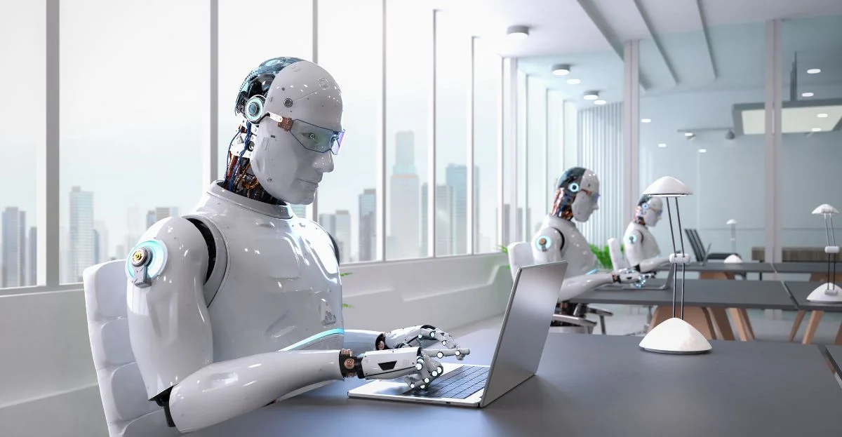 AI-Robot writing a technical essay