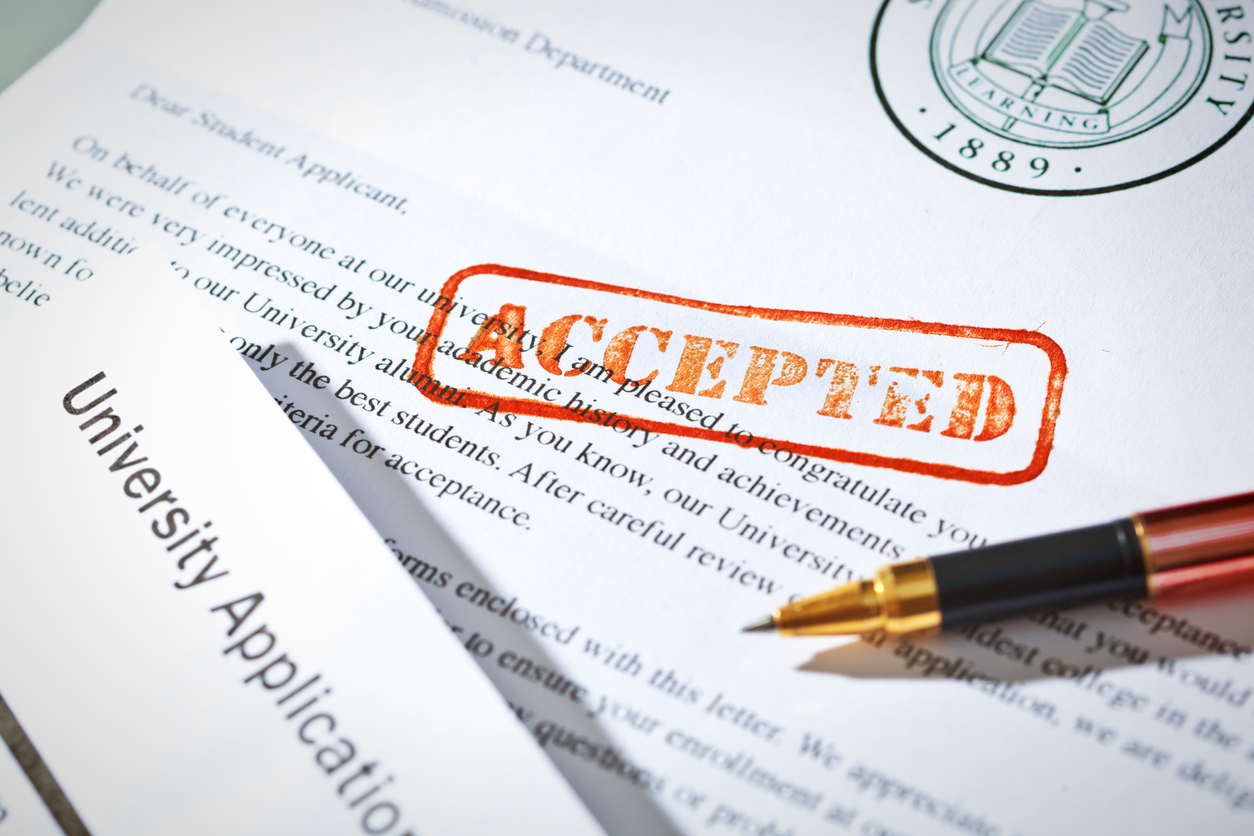 college application acceptance letter