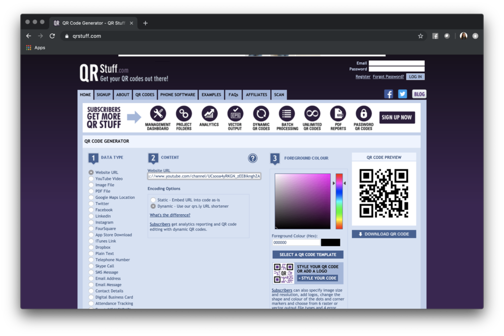 Digital posters with QR code