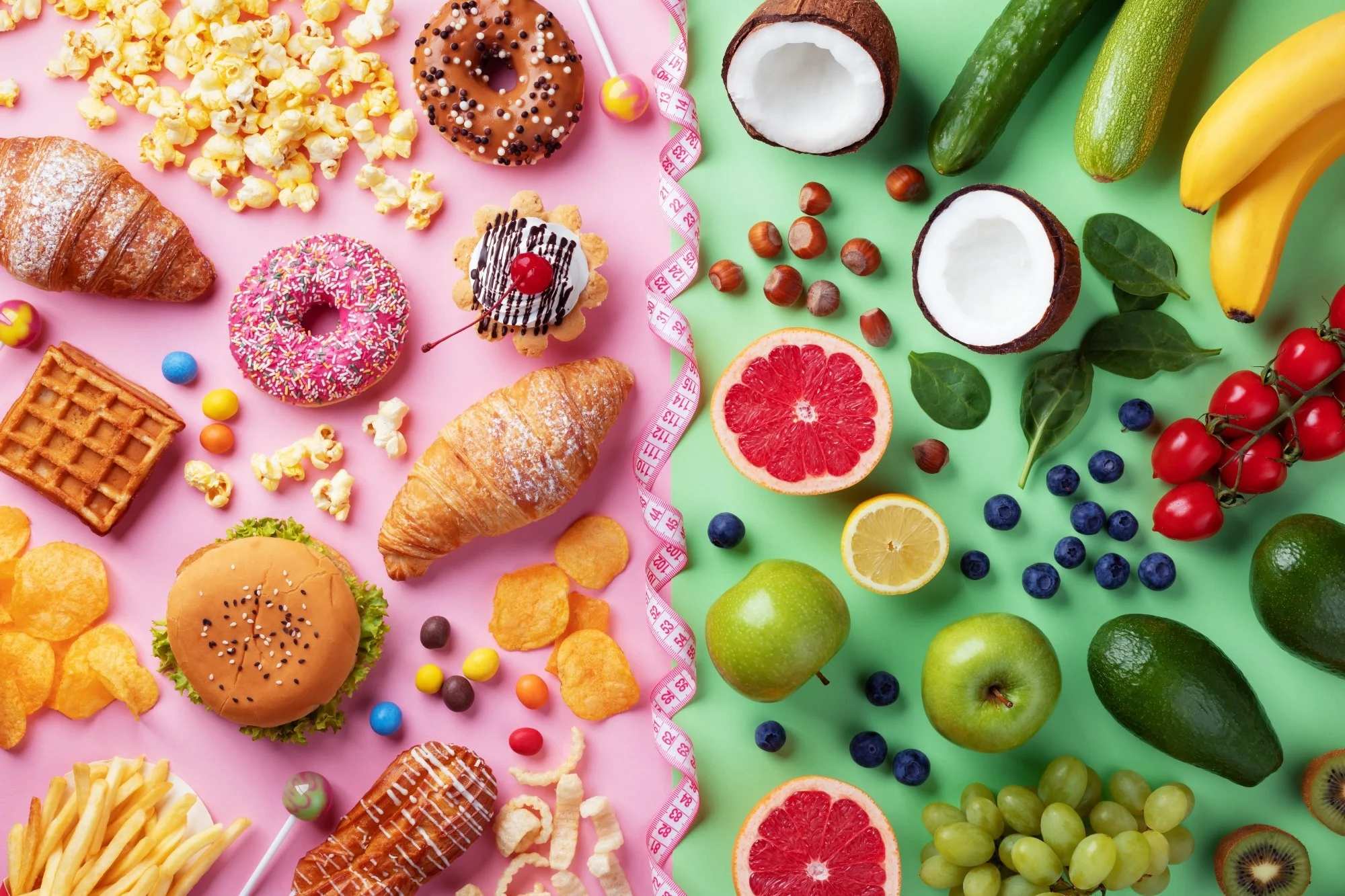 unhealthy vs healthy food
